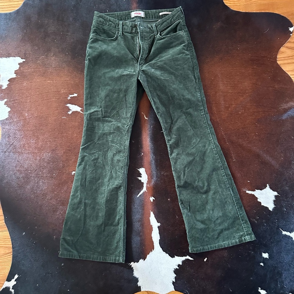 Wrangler Olive Corduroy High Rise Pants